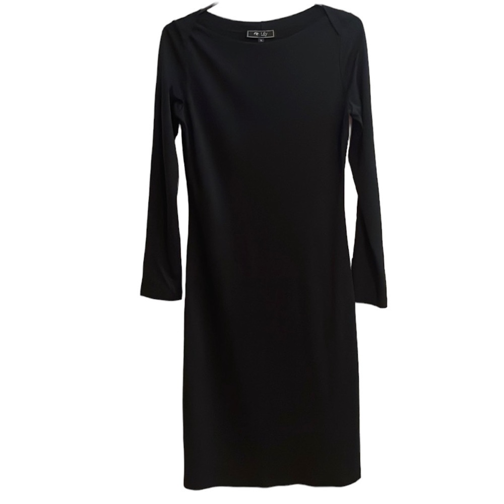 EUC LILY WOMENS MODEST DRESS ALL BLACK SIZE MEDIUM - Picture 2 of 11